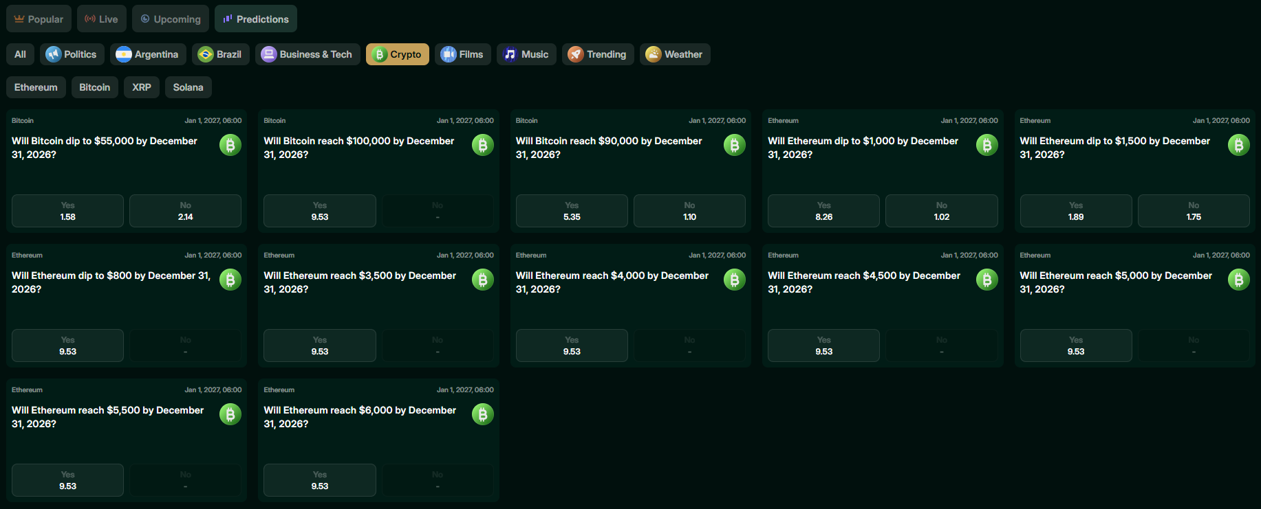 Cash Lounge prediction markets
