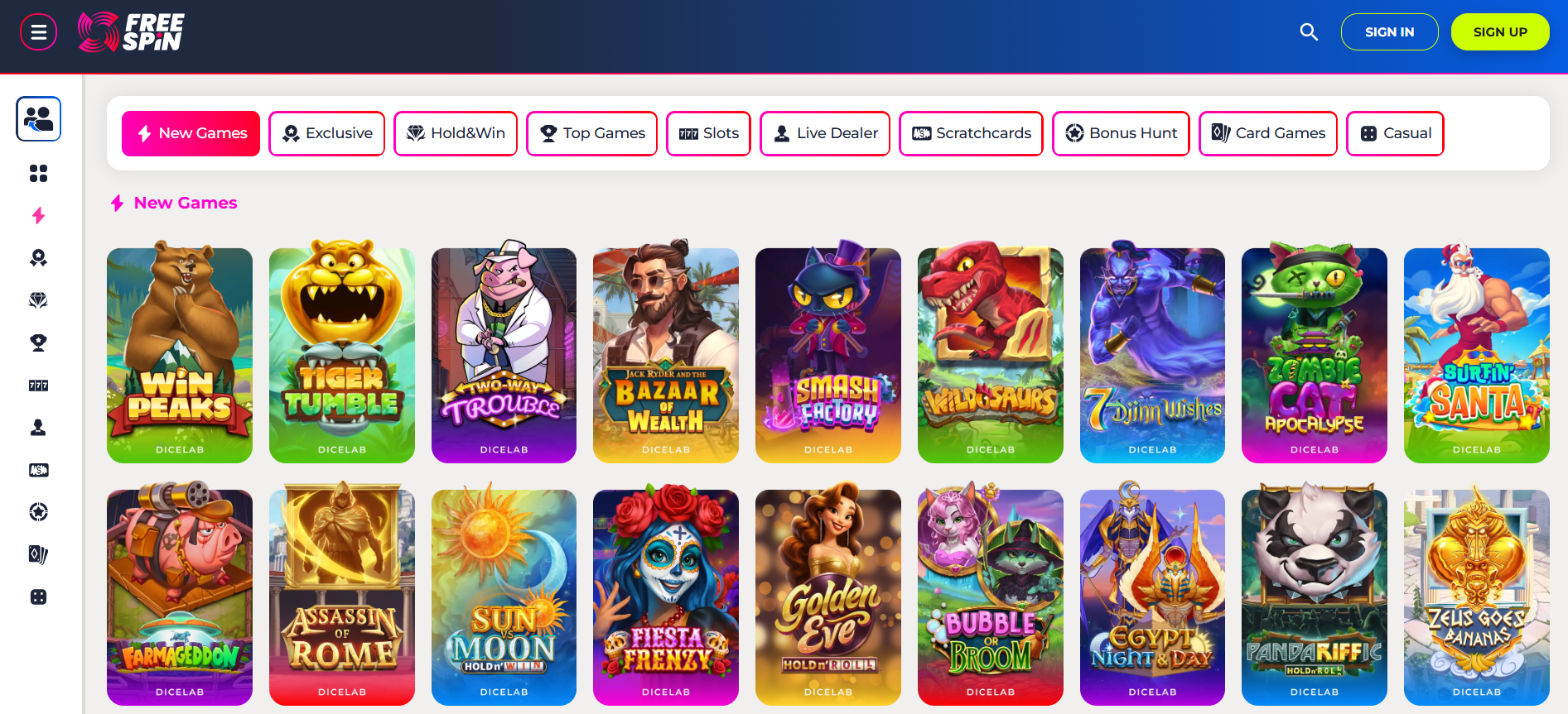 FreeSpin Casino games