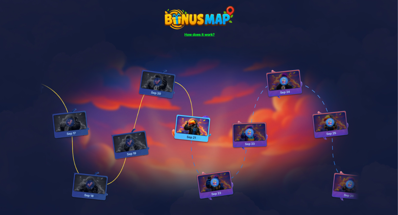 Bonus Map daily login promotion