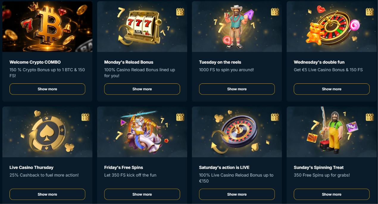 BetArenas Casino bonuses and promotions