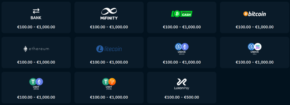 BetArenas Casino withdrawal methods
