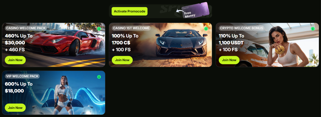 DieselWin Casino welcome offers including standard, first-deposit, crypto and VIP bonuses