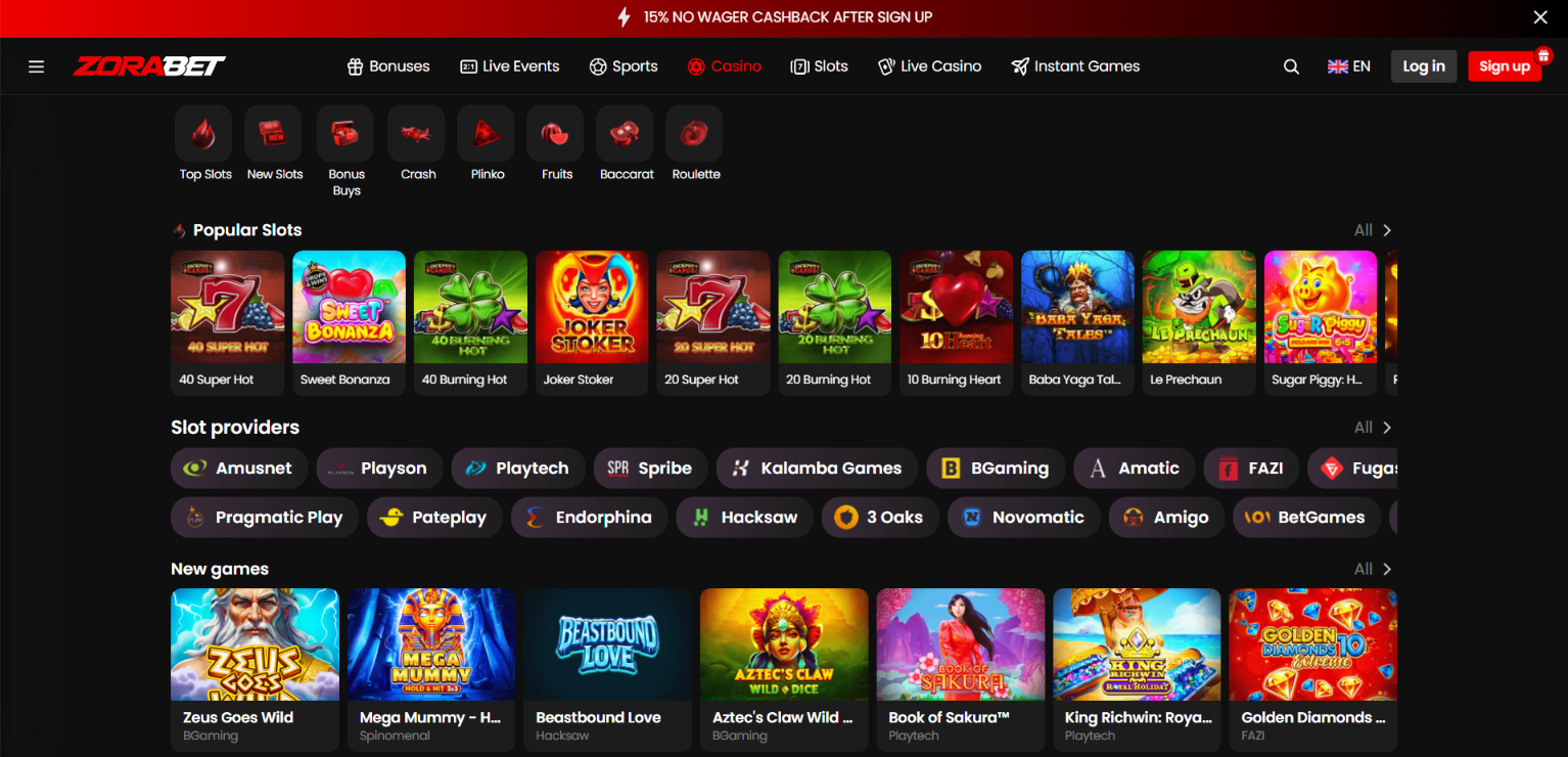 Zorabet Casino games