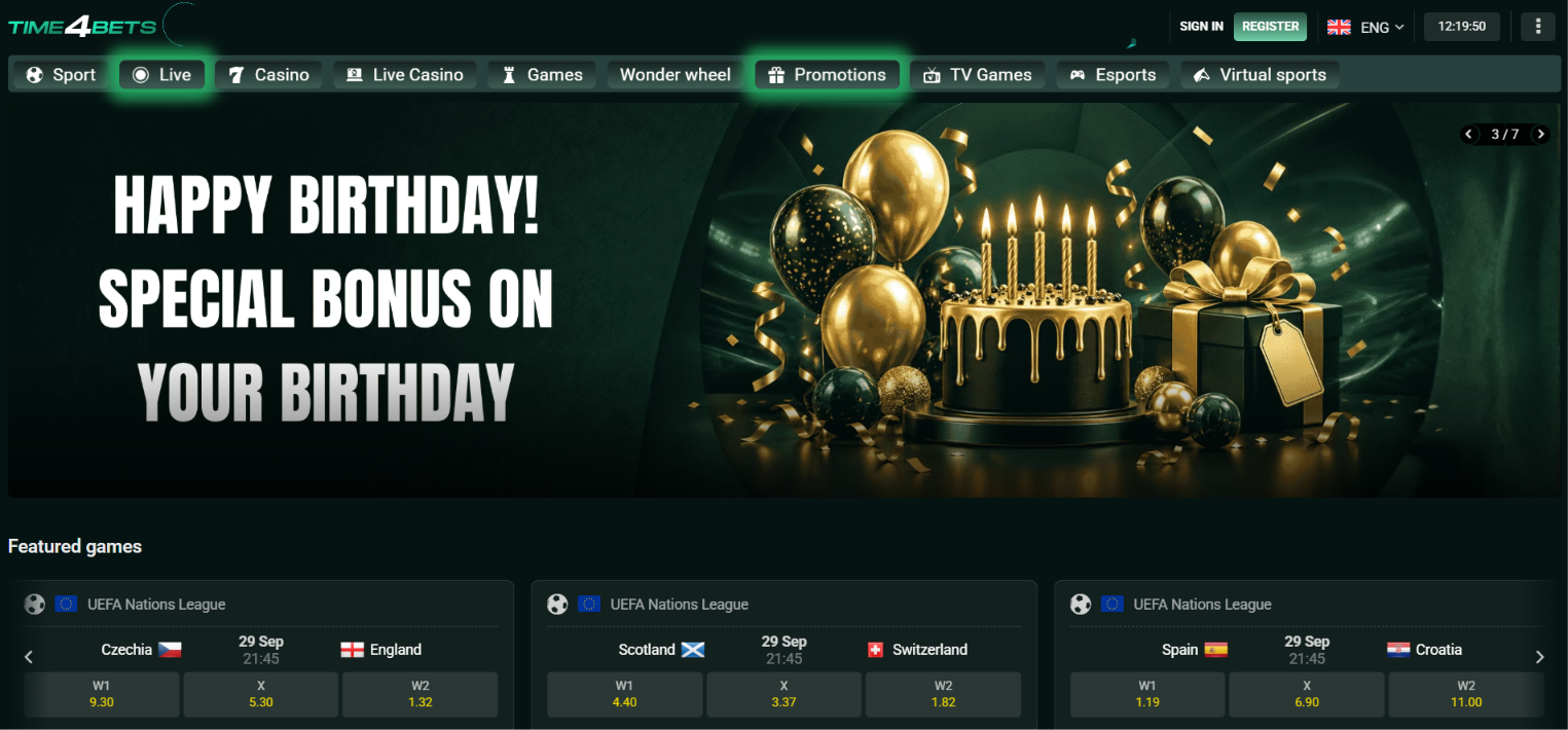 Time4Bets La Liga Daily Wheel with free spins and free bet prizes